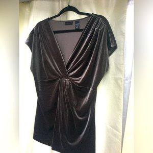 New York & Company dark grey velvet top. Never worn, has nice stretch.